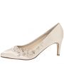 Bridal shoe Bernice Ivory Satin/ Silver Bejewelled
