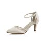 Bridal shoe Desi Ivory Satin/ Off-White Fine Glitter
