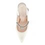 Freja Ivory Satin/ Silver Bejewelled