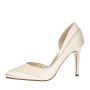 Bridal shoe Joanne Ivory Satin/ Gold Piping
