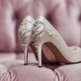 Wilow Ivory Satin/ Silver Bejewelled