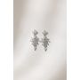 Milena bridal long earrings with leaf rhinestone