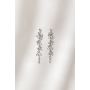 Serafina bridal long earrings with leaf rhinestone
