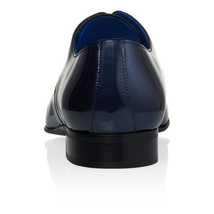Mens blue patent leather shoes best sale