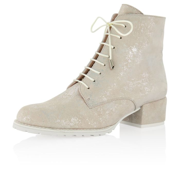 Liya Off White Silver Suede Leather Bridal Shoes Fiarucci ShoeStories