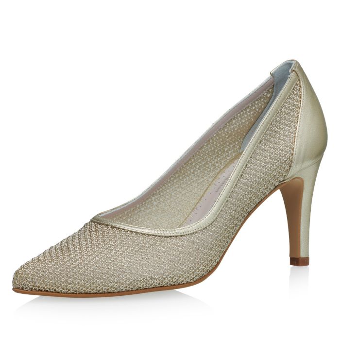 Melany Gold Mesh Leather Bruidsschoenen Rainbow Club ShoeStories