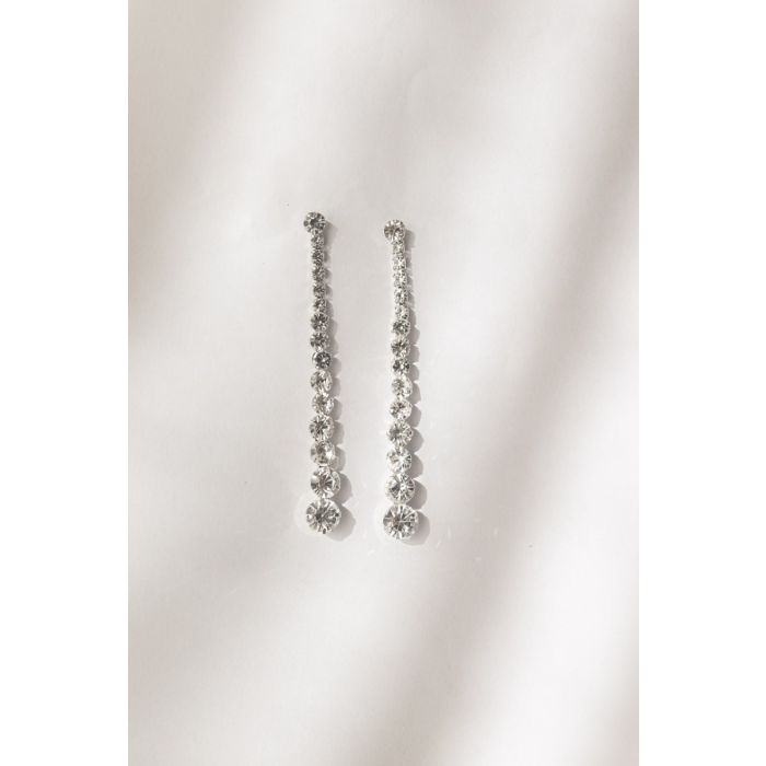 Mirella bridal long earrings with round rhinestone