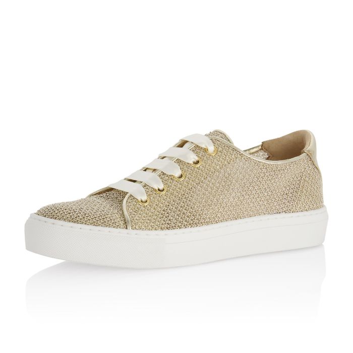 Gold mesh shoes top