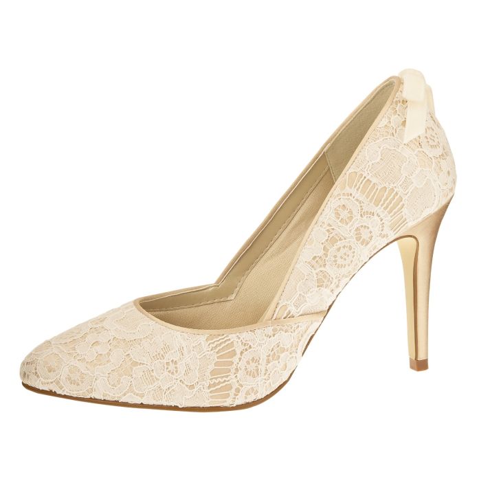 Bruidsschoen Agnes Gold/Ivory Vint. Satin