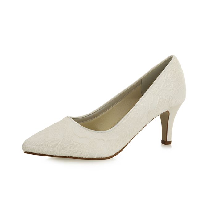 Bruidsschoen Britt Ivory Satin/ Vintage Lace