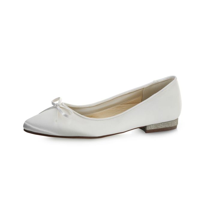 Brautschuhe Brittany White Satin/ Fi.Glitter