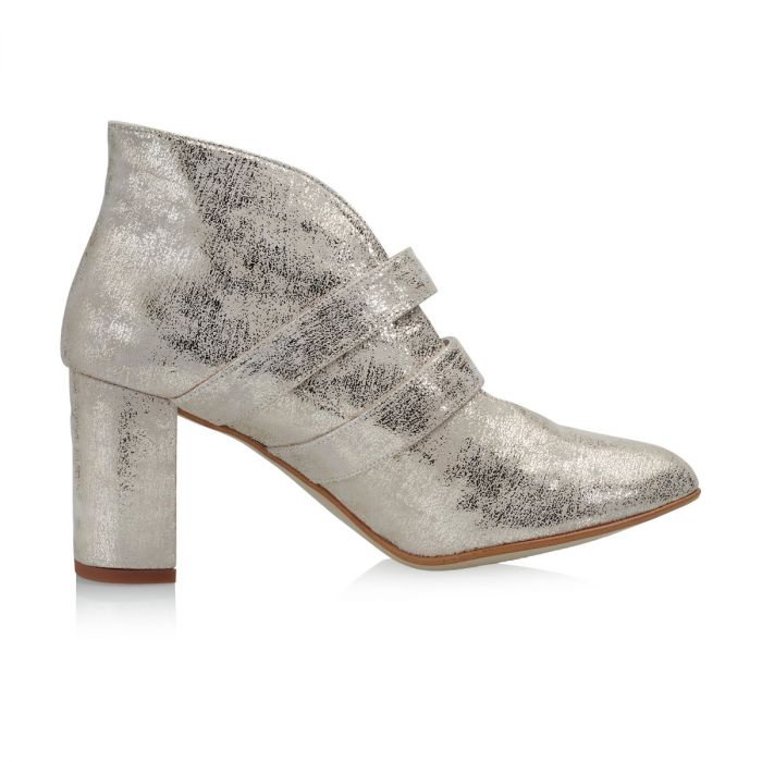 Eboni Champagne Gold Suede Leather Bridal Shoes Fiarucci