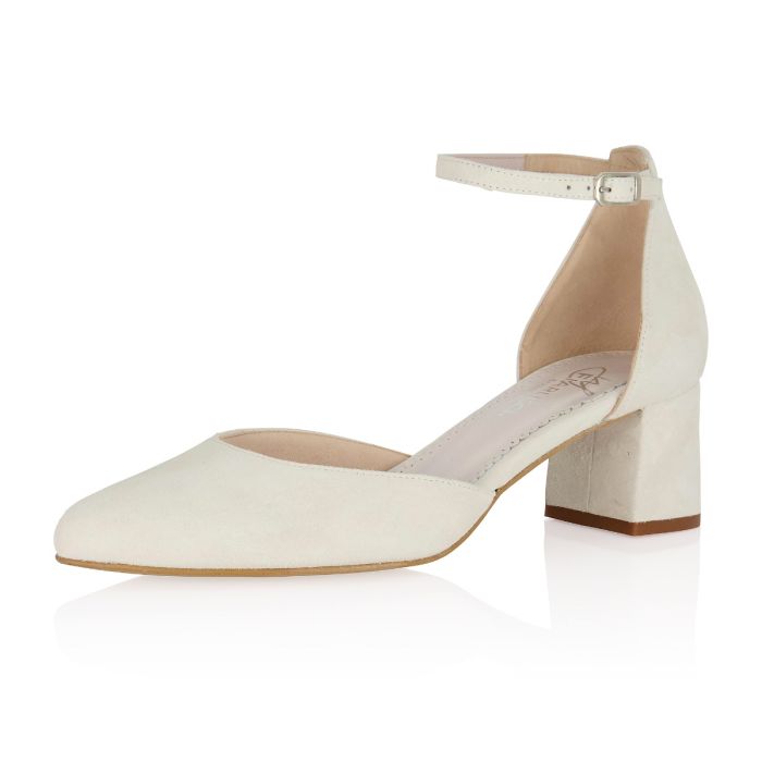 Judith Off White Suede Leather Bridal Shoes Fiarucci