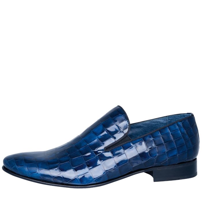 Hochzeitsschuh Julian Blue Croco Patent