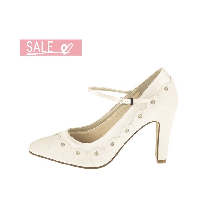 Trixie Ivory Satin/Silver Glitter*SALE*