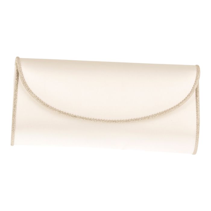 Viki / Valetta Ivory Satin/Silver Fine Glitter