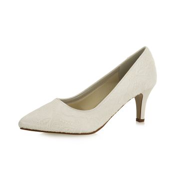 Bridal shoe Britt Ivory Satin/ Vintage Lace
