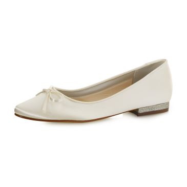 Bridal shoe Brittany Ivory Satin/ Fine Glitter
