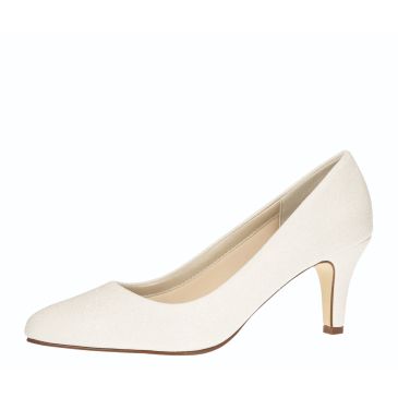 Brautschuhe Kelis Elsa Coloured Shoes NEU 11 cm High Heels Satin ivory Glitter 