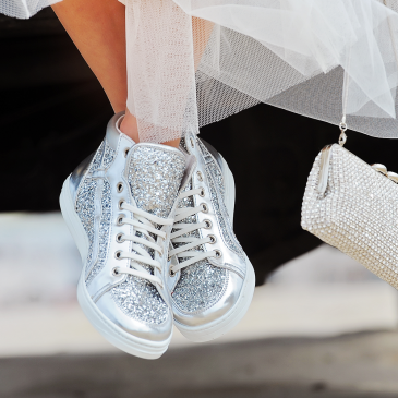 Day Silver Glitter/ Leather