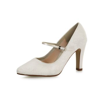 Lisbeth Ivory Lace/Satin - Bridal Shoes - Rainbow Club - ShoeStories