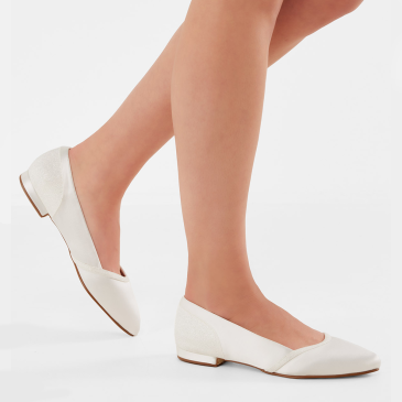 Belina Ivory Satin/Off-White Fi. Glitter