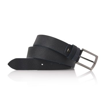 Jeremy Calf Leather Grid - Dark Blue