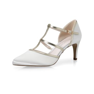 Lindy Ivory Satin/ Gold