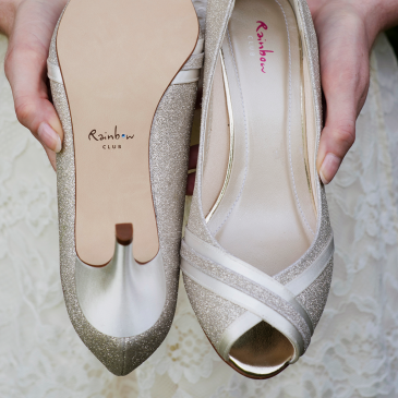 Margie Ivory Satin/ Silver Fine Glitter