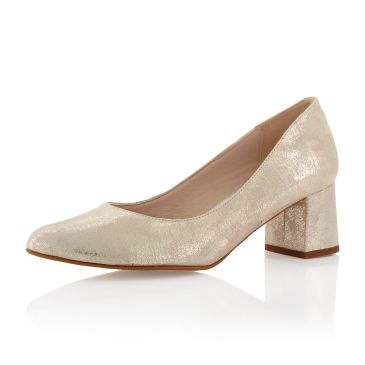 Mette Champagne Gold Suede