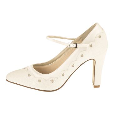 Trixie Ivory Satin/Silver Glitter*SALE*