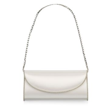 Viki / Valetta  Ivory Satin/Silver Fine Glitter