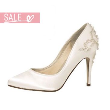 Wilow Ivory Satin/ Silver Bejewelled