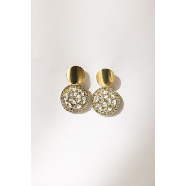 Aurelia statement earrings round with rhinestone