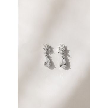 Celesta bridal earrings with drop and rhinestone