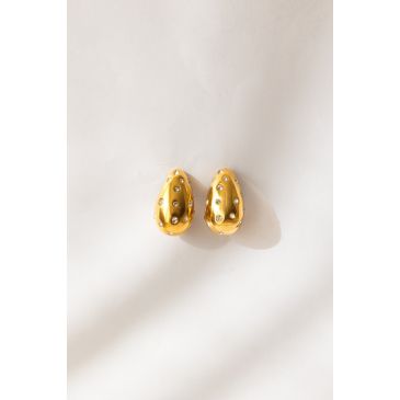 Elina drop earrings with rhinestone studs