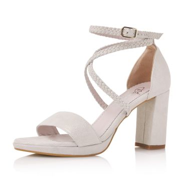 Giena Off-White Silver Shimmer/ Braided