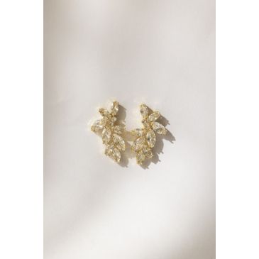 Isola luxe earrings with leaf rhinestone