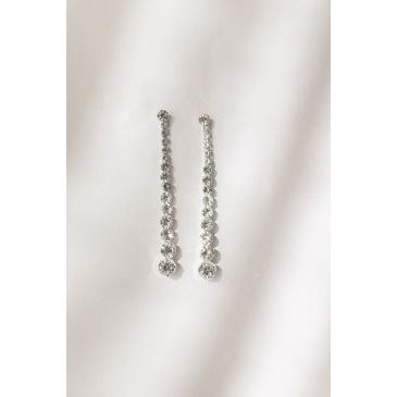 Mirella bridal long earrings with round rhinestone