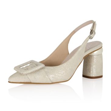 Ruth Off-White Silver Suede (Leather)