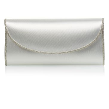 Valetta  Ivory Satin/Silver Fine Glitter